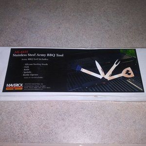 Stainless Steel Army BBQ Tool Maverick Housewares Backpack Camping NEW AK-6435